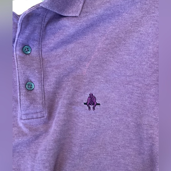 Paul Stuart Polo Dark Lilac Purple Shirt L XL Cotton FLAWS - Picture 5 of 7